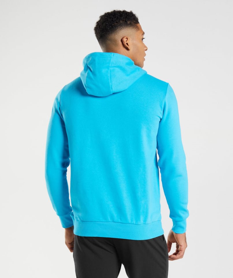 Men's Gymshark Block Hoodie Turquoise | CA 36D0AN